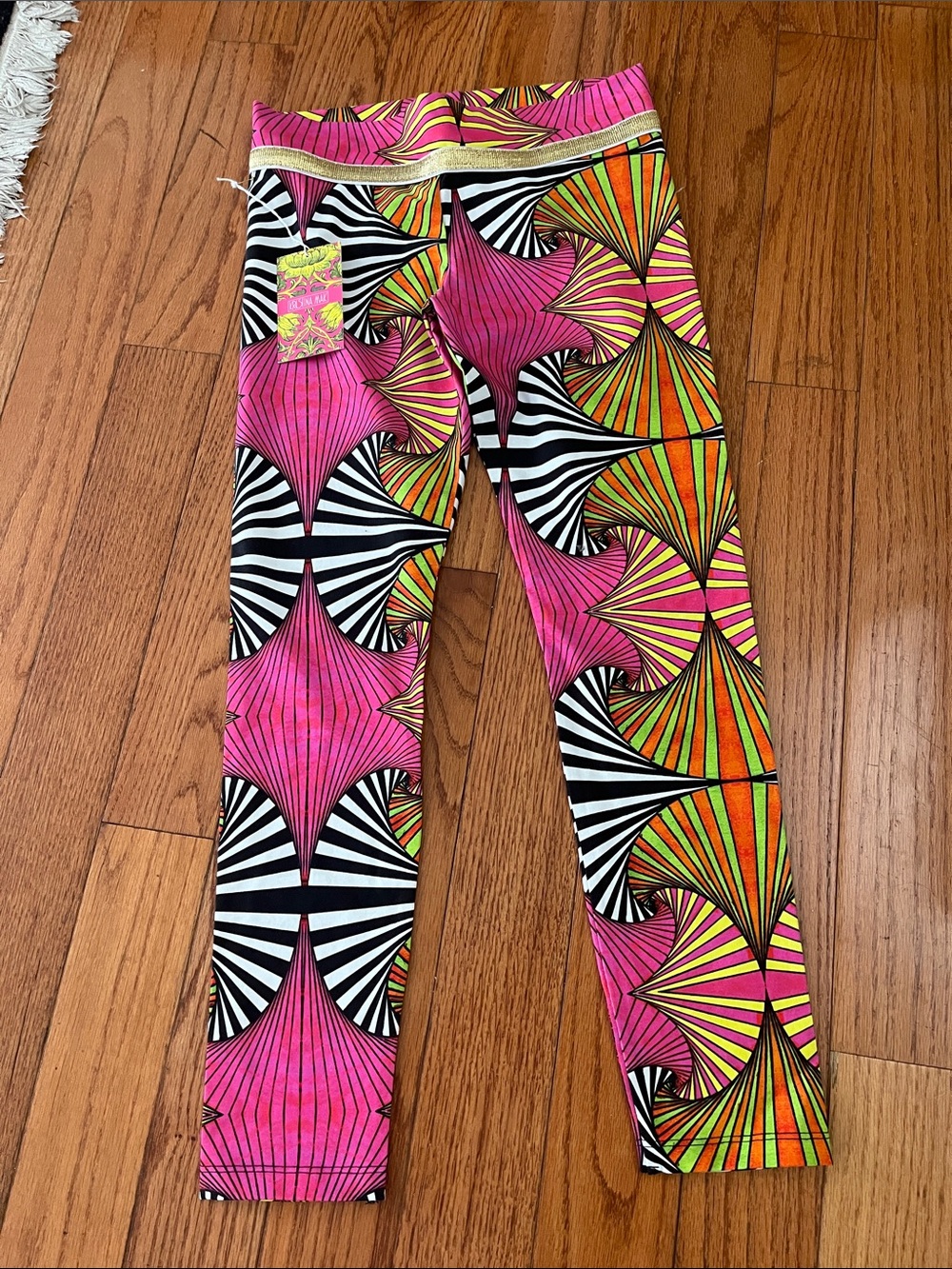 Women’s designer Bright Patterned Leggings by Kristina Mak USA pants workout NEW